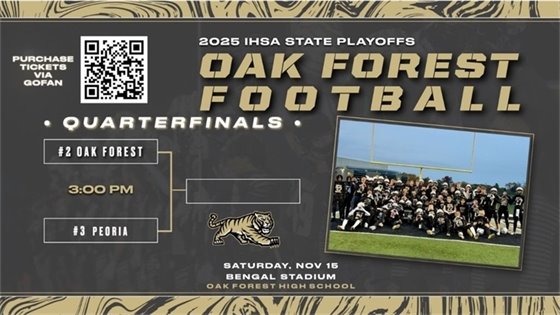Oak Forest High School Football plays in quarterfinals on Saturday