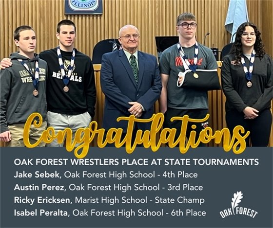 Oak Forest wrestlers place at state tournaments