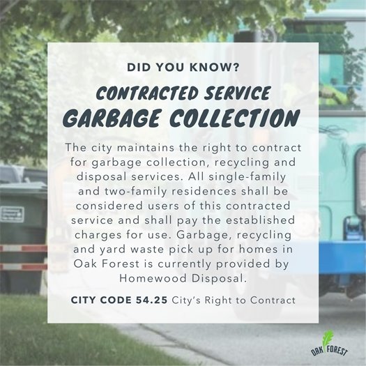 Garbage collection is a contracted service