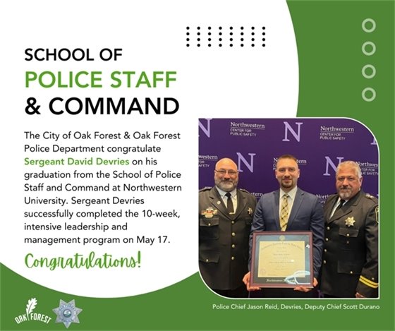 Sergeant Devries completes School of Police Command and Staff