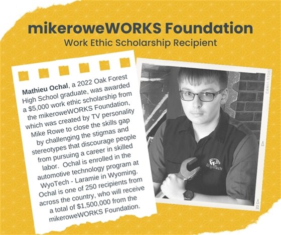 Ochal earns work ethic scholarship