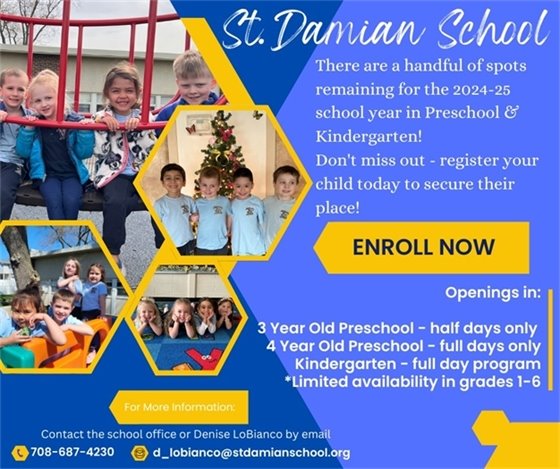 St. Damian Pre-school Enrollment 