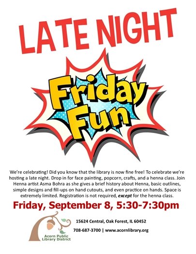 Late Night Friday Fun at the Library