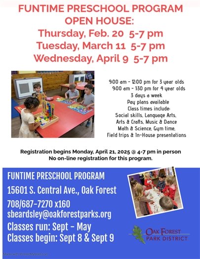 FunTime Preschool Open House on April 9