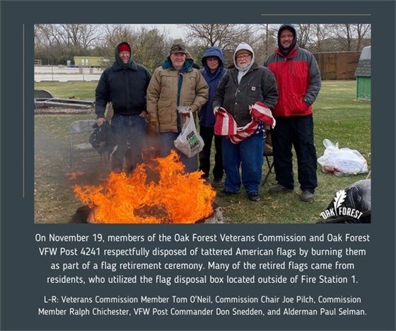 Veterans hold flag burning ceremony