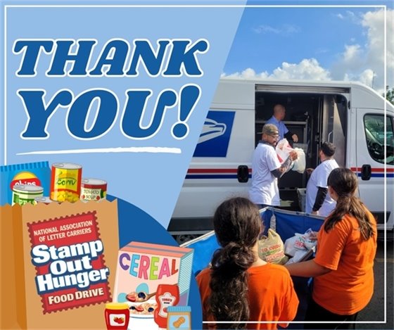 Stamp Out Hunger Food Drive Thank You