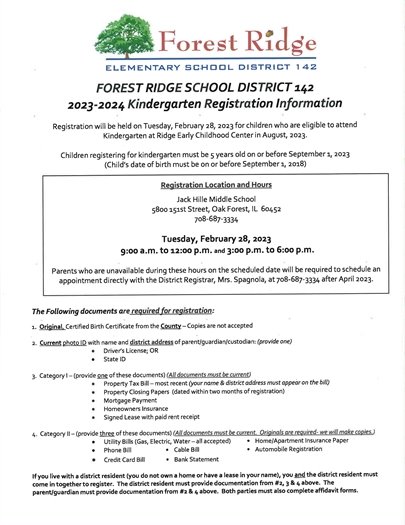 Forest Ridge School District programming