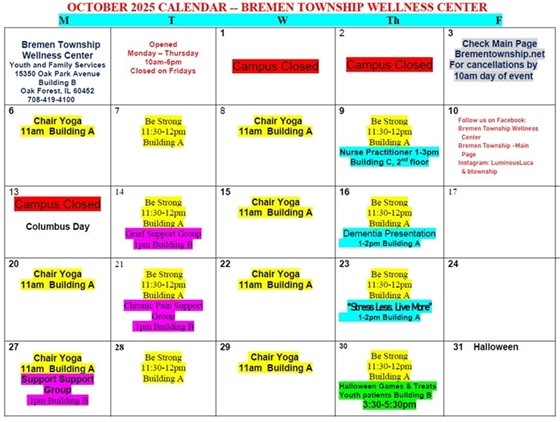 Bremen Township Wellness Calendar