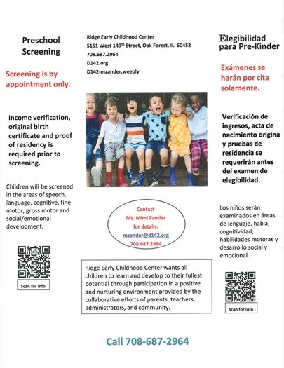 Forest Ridge Preschool Screening