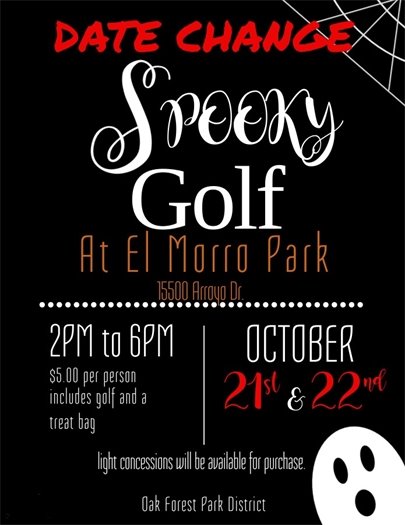 Spooky Golf at El Morro on October 21 and 22