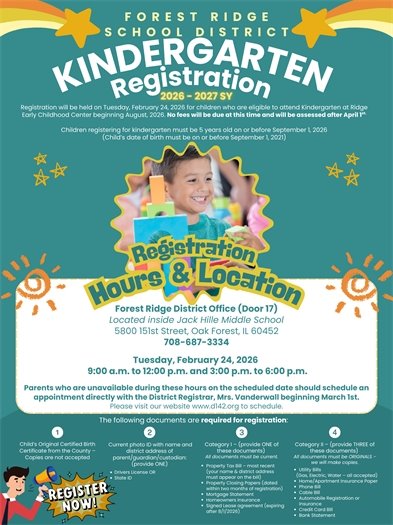 D142 Kindergarten Registration
