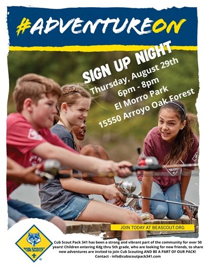 Cub Scout Adventure Night at El Morro Park
