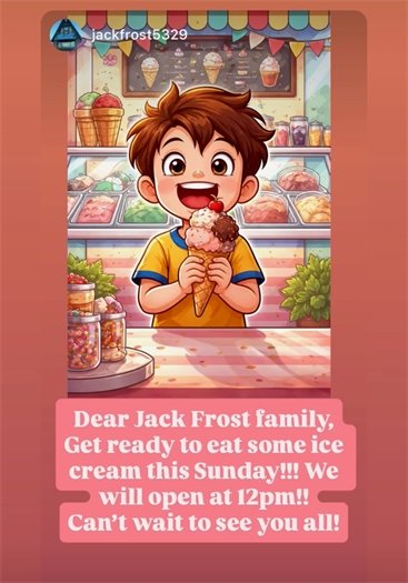 Jack Frost opens Sunday!