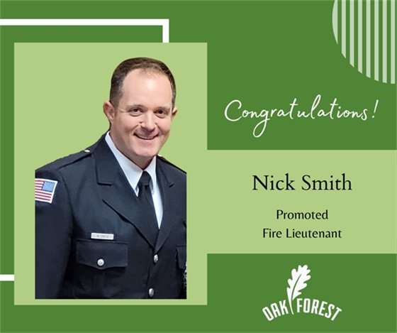Nick Smith Promoted to Fire Lieutenant