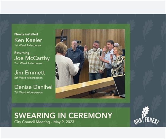 Swearing in ceremony at May 9 City Council meeting