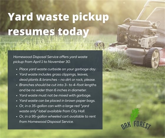 Yard waste pickup resumes April 1