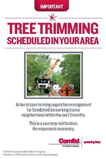 Comed Tree Trimming map