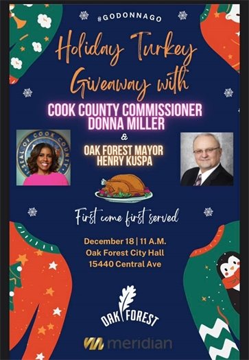 Turkey giveaway with Commissioner Miller