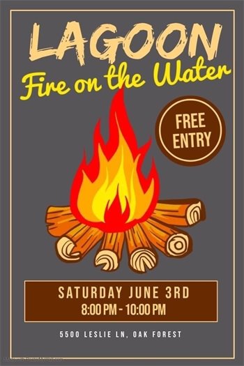 Lagoon Fire on the Water