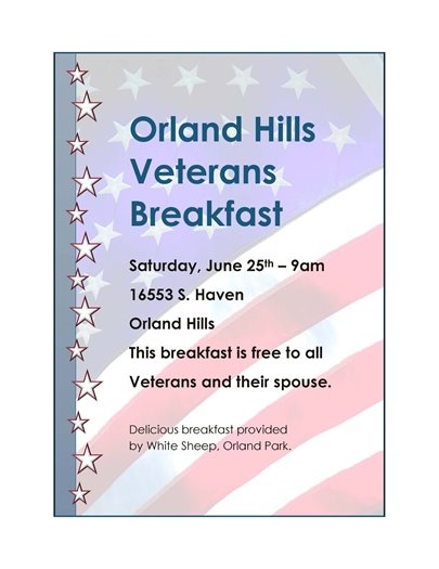 Orland Hills Veterans Breakfast