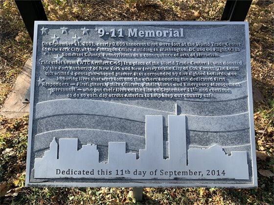 9/11 Memorial at Oak Forest City Hall