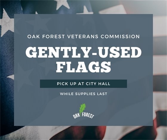 Gently-used American flags available at City Hall while supplies last