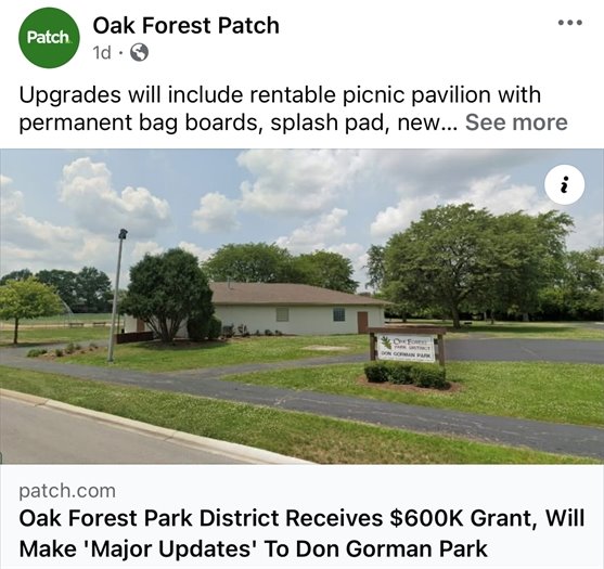 Park District receives state grant for major upgrades