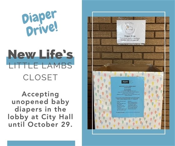 Diaper Drive at City Hall until October 29