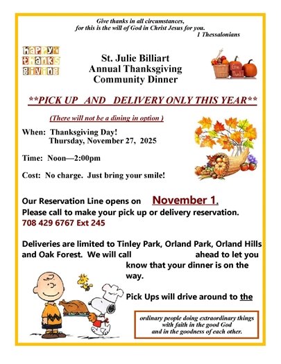 St. Julie Community Thanksgiving Dinner