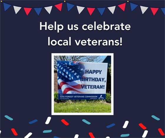 Happy Birthday, Veteran lawn signs