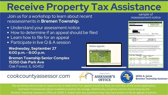 Property Tax Assessment Workshop on September 27