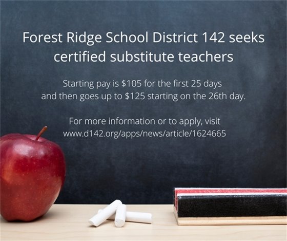 District 142 looking for subs