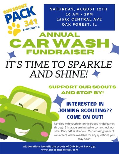 Cub Scouts Car Wash on 8/12