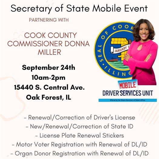 Mobile Drive Services Unit at City Hall on 8/24