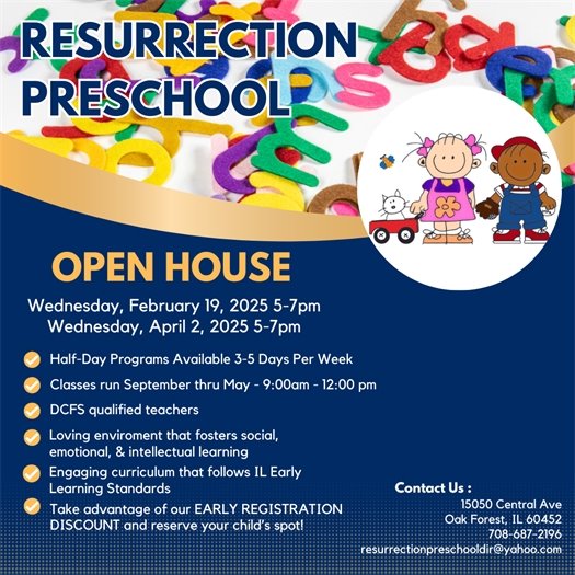 Resurrection Preschool Registration