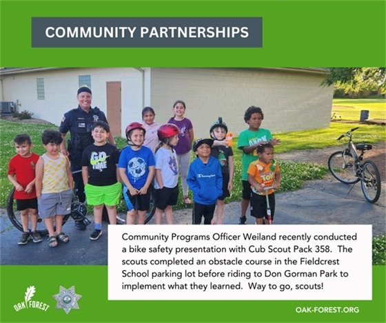 Officer Weiland with Cub Scout Pack 358
