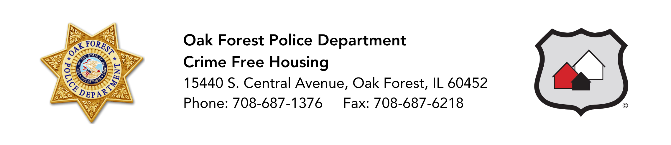 Crime Free Application Header